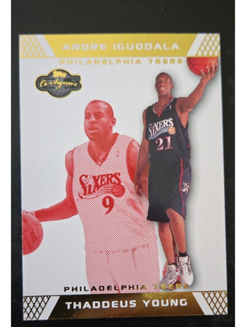 2007-08 Topps Co-Signers - Andre Iguodala, Thaddeus Young #78 Gold Red /109 (RC)